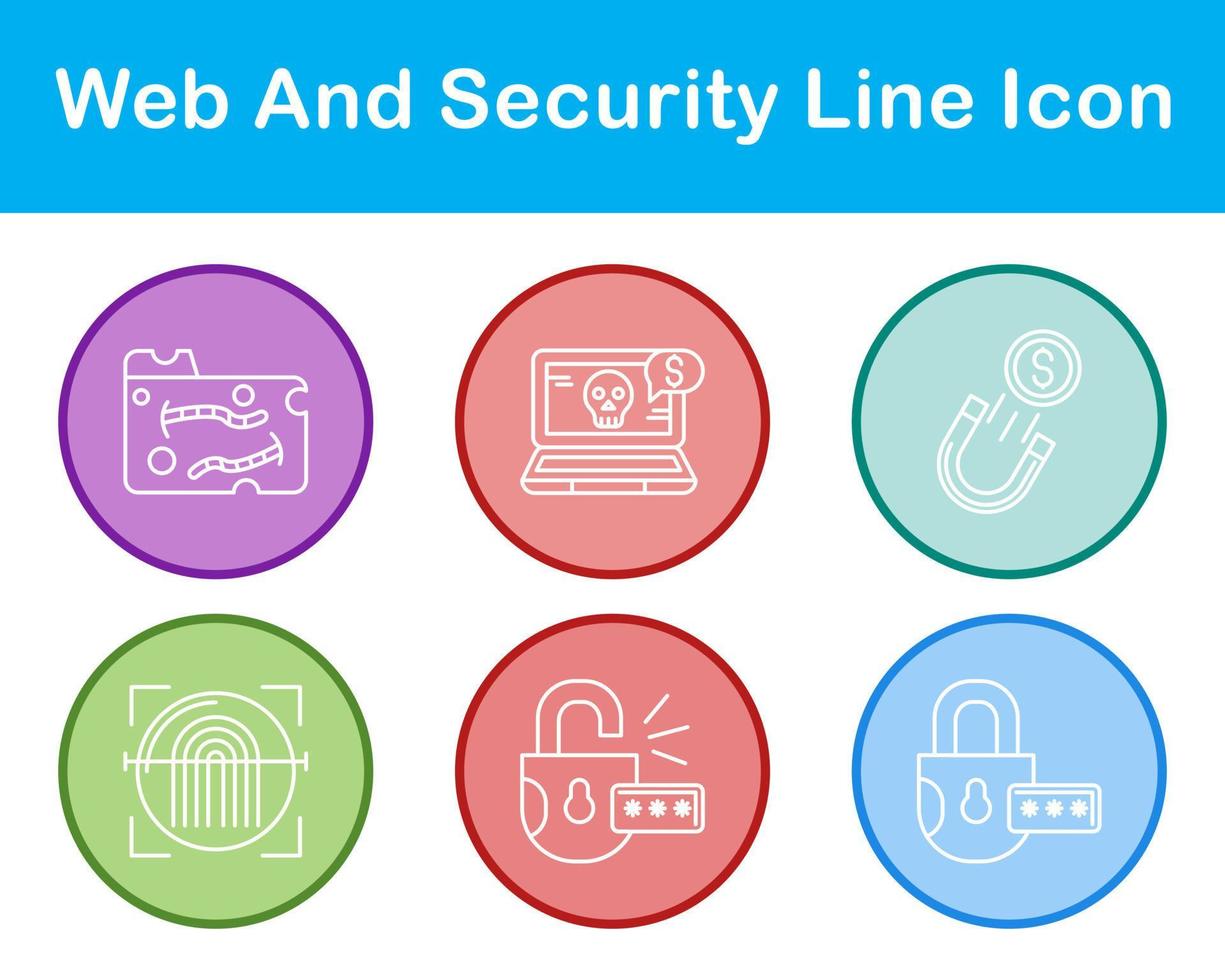 web y seguridad vector icono conjunto