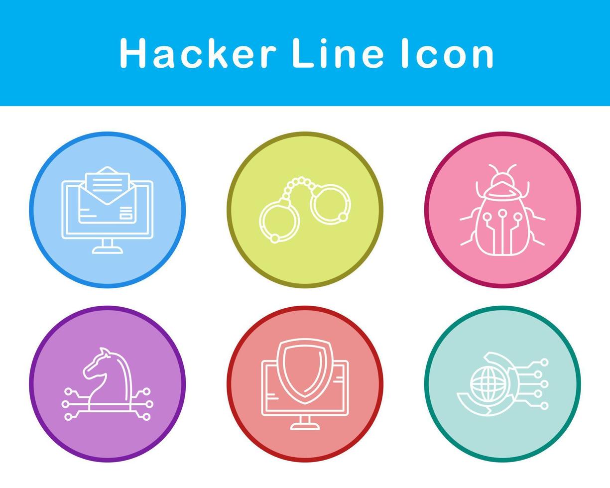 conjunto de iconos de vector de hacker