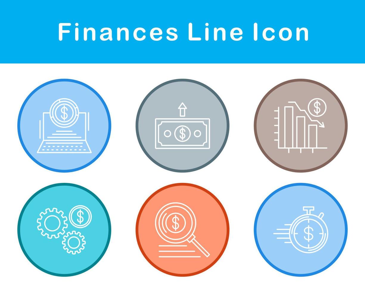 finanzas vector icono conjunto