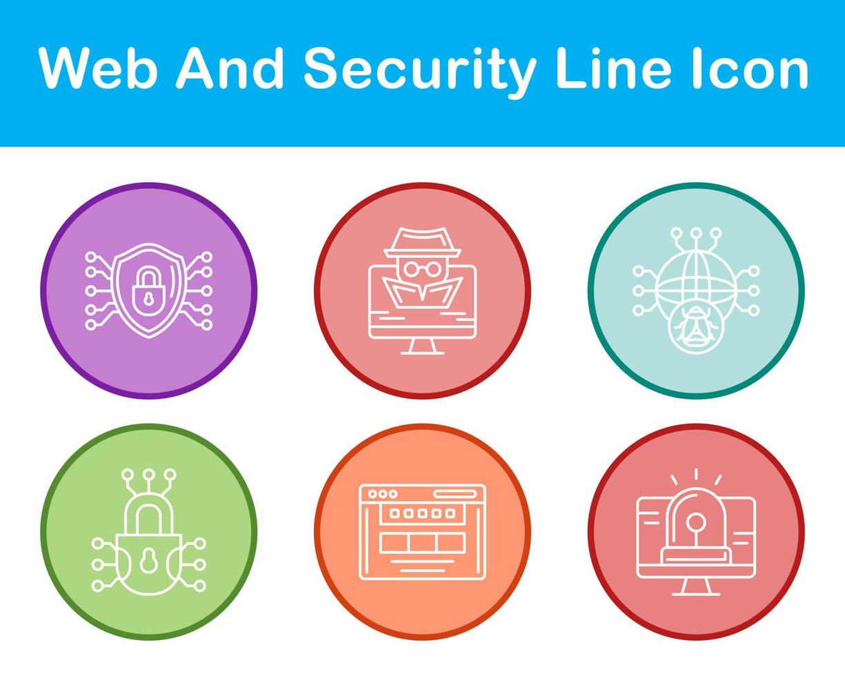 web y seguridad vector icono conjunto