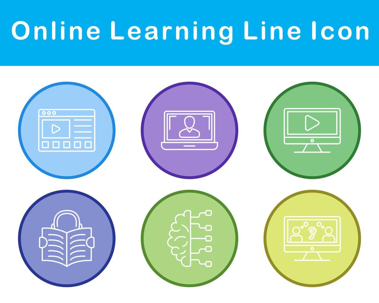 Online Learning Vector Icon Set