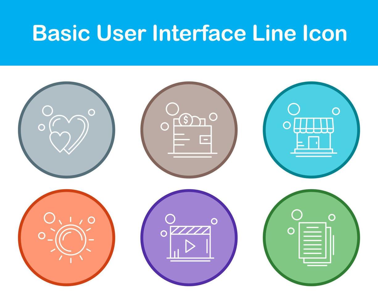 Basic User Interface Vector Icon Set