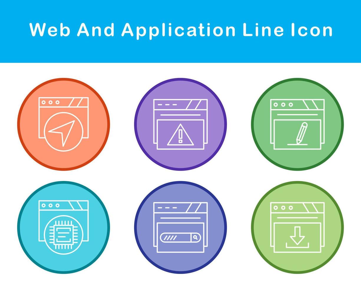 web y solicitud vector icono conjunto