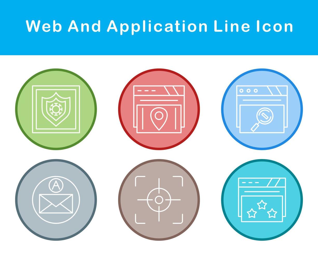 web y solicitud vector icono conjunto