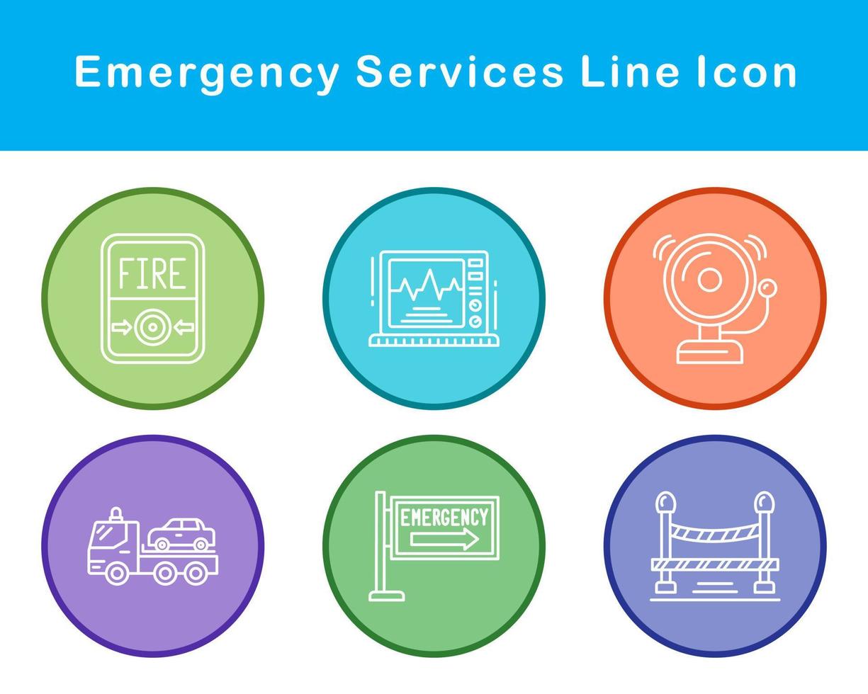 emergencia servicios vector icono conjunto