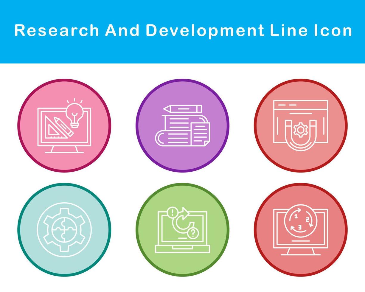 investigación y desarrollo vector icono conjunto