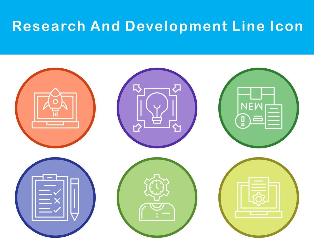 investigación y desarrollo vector icono conjunto