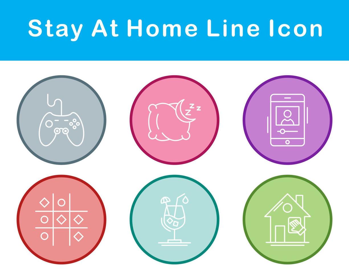 Stay At Home Vector Icon Set