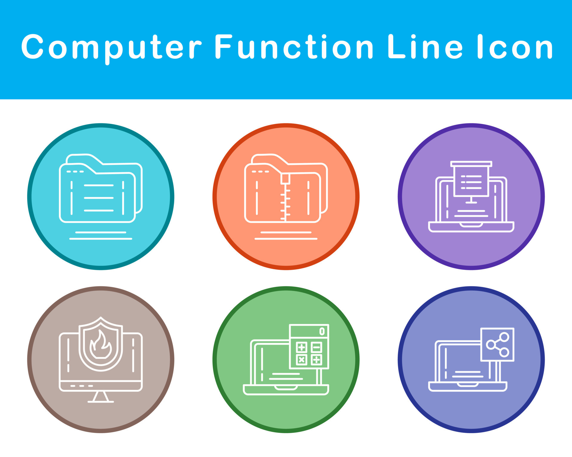 Computer Function Vector Icon Set 21360019 Vector Art at Vecteezy