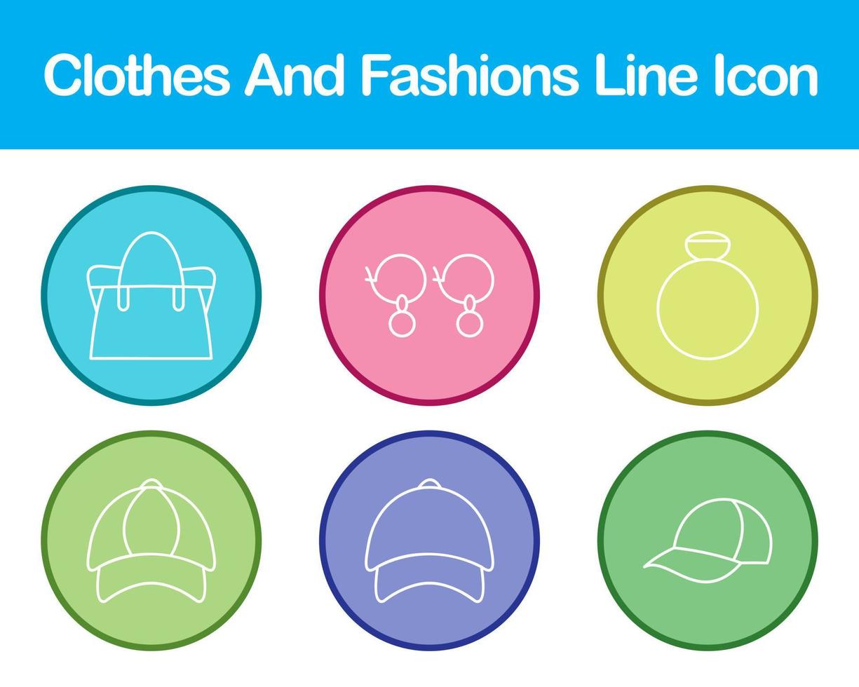 Clothes And Fashions Vector Icon Set