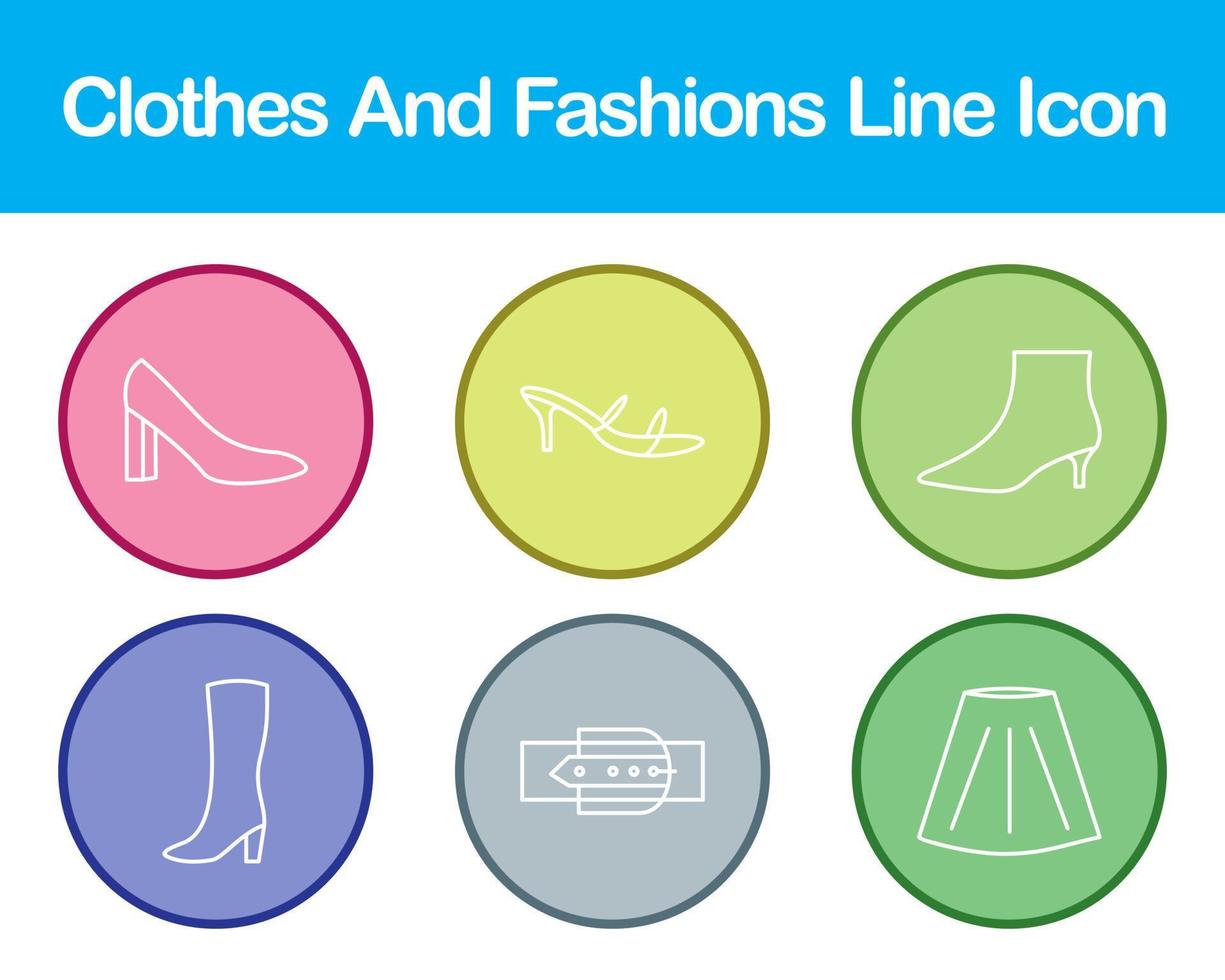 Clothes And Fashions Vector Icon Set