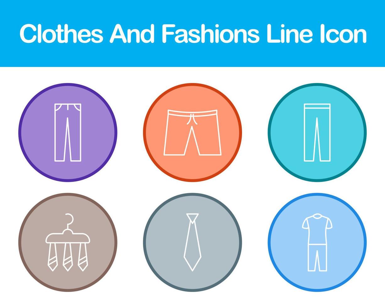 Clothes And Fashions Vector Icon Set