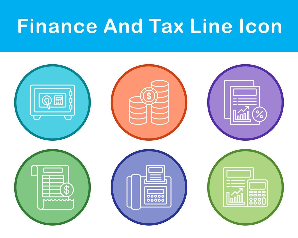 Finanzas y impuesto vector icono conjunto