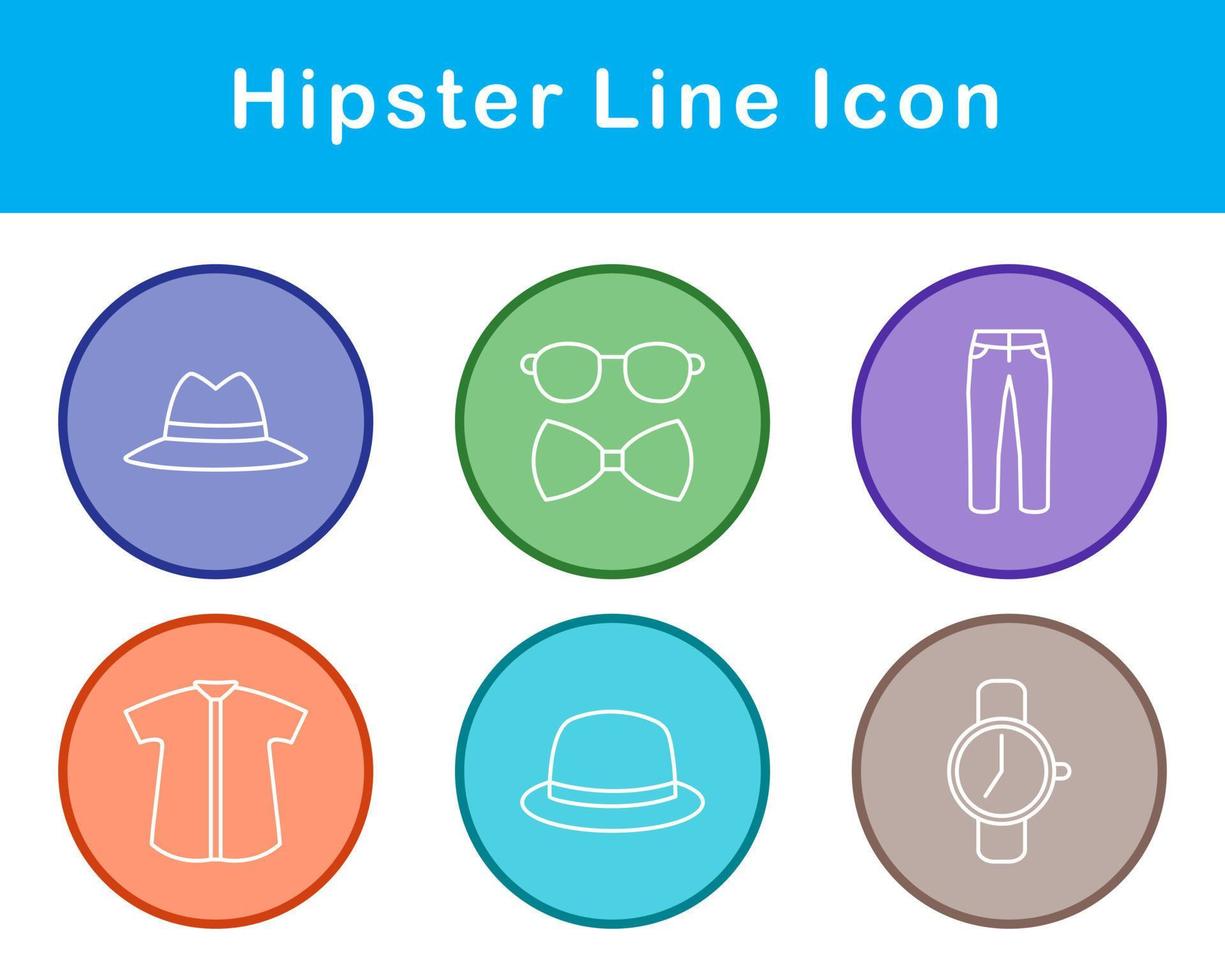 hipster vector icono conjunto