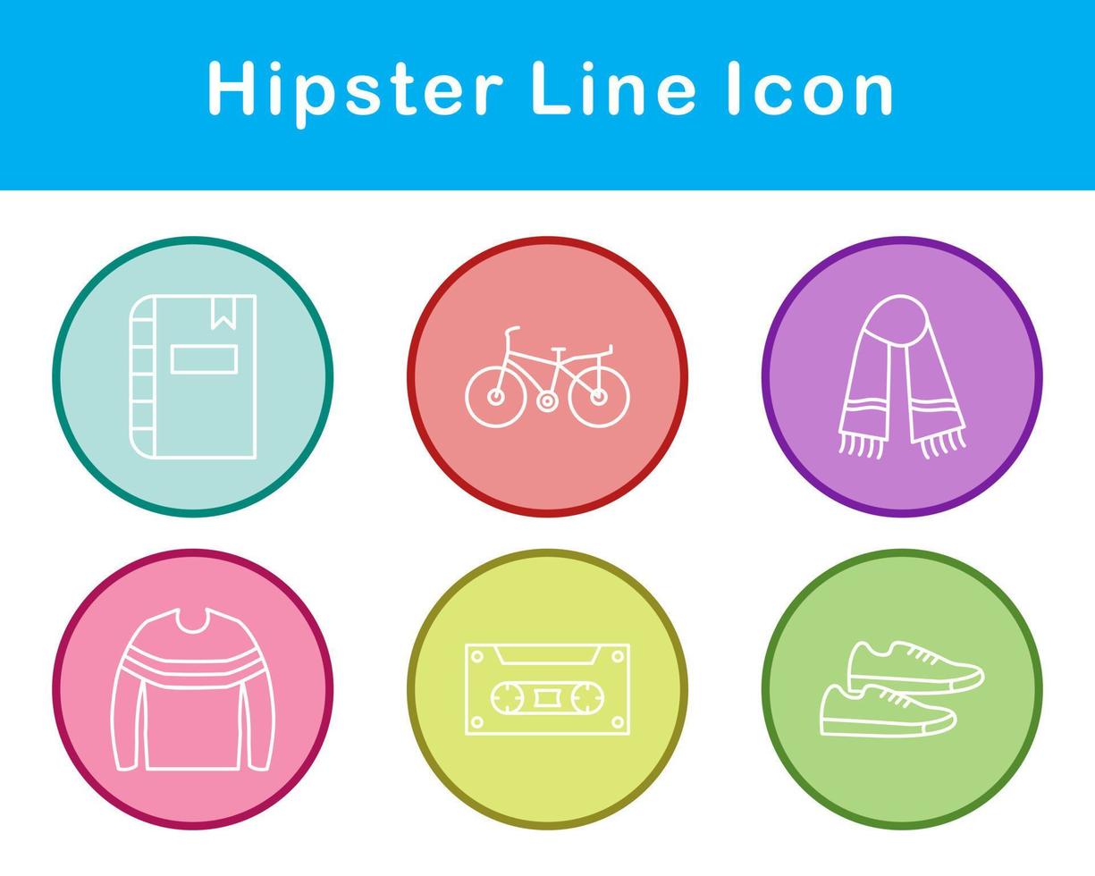 hipster vector icono conjunto