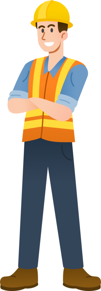 industrial construction worker Labor character. png