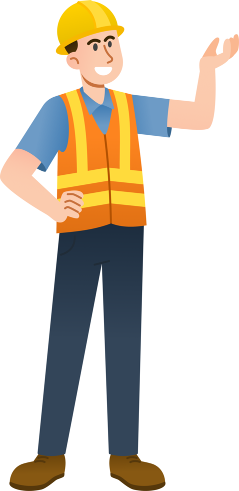 industrial construction worker Labor character. png