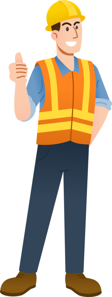 industrial construction worker Labor character. png
