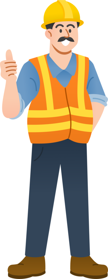 industrial construction worker Labor character. png