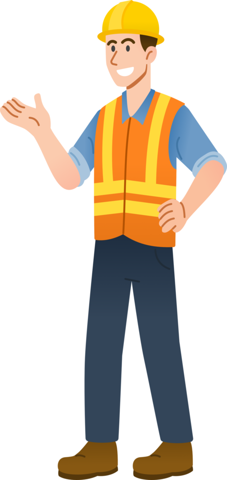 industrial construction worker Labor character. png