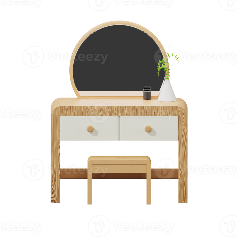 3D wooden dressing table png