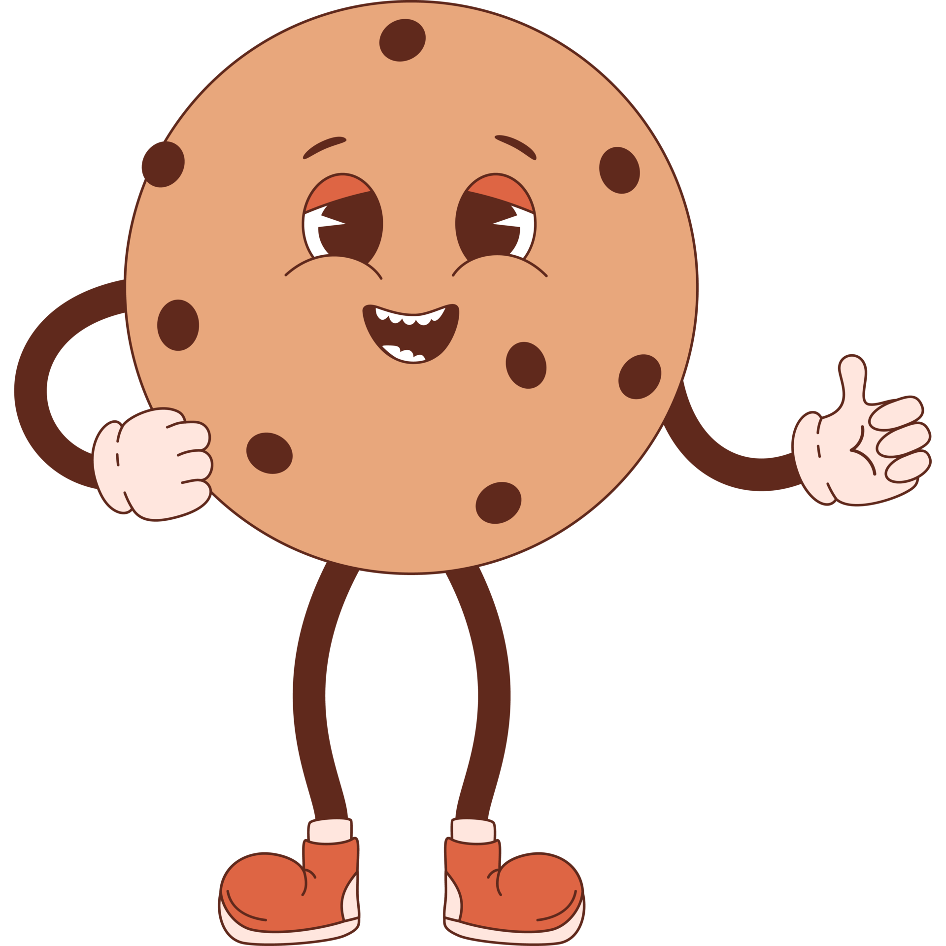 chocolate chip cookie character 21360218 PNG