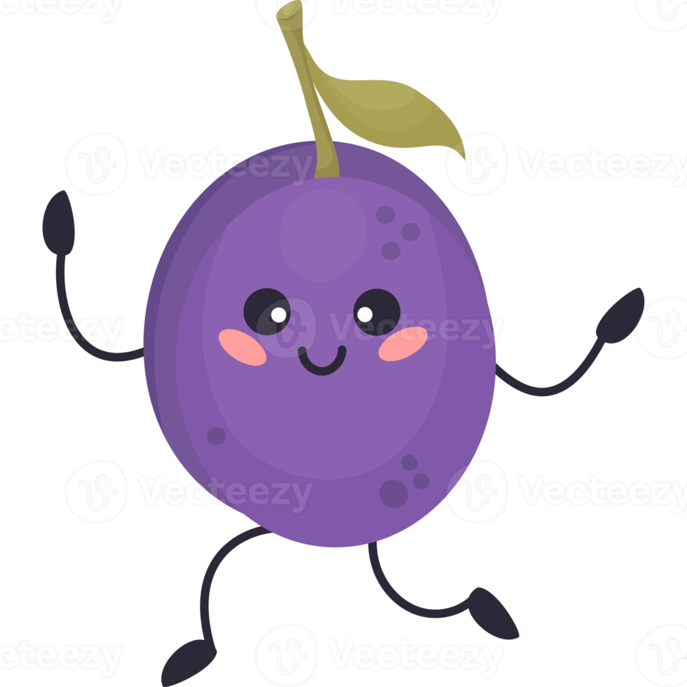 cute cartoon plum character png