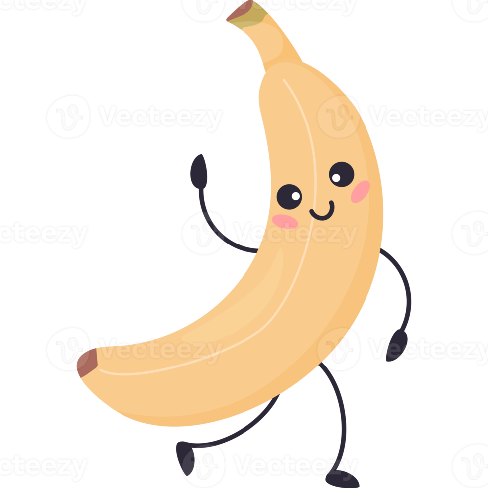 Cute banana character png