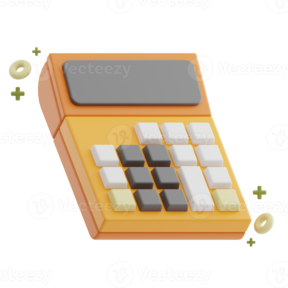 calculadora mercearia 3d ilustração png