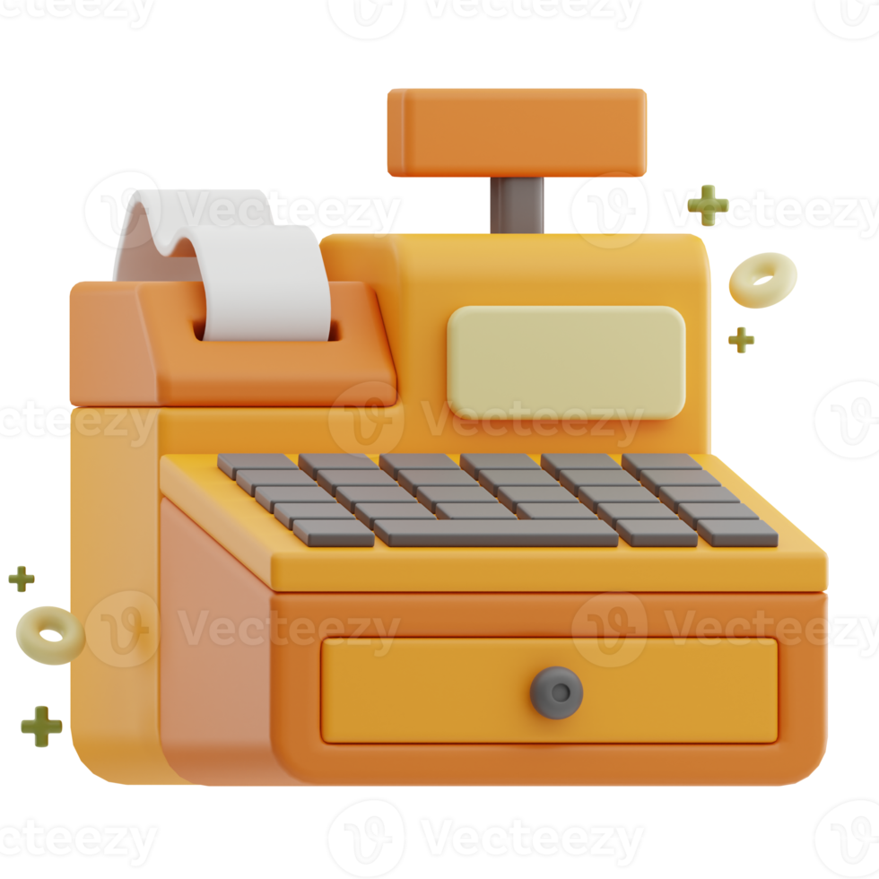 Cash Machine grocery 3D illustration png