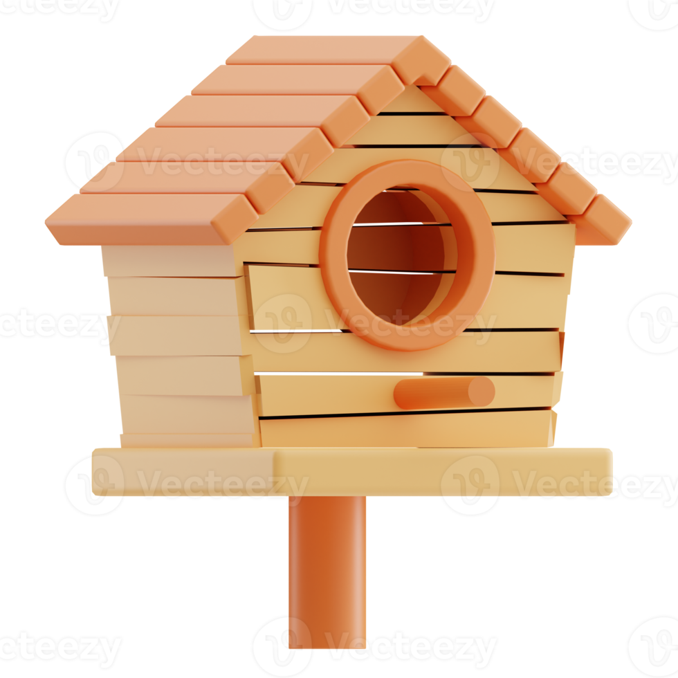 Bird House Farming 3D Illustration png