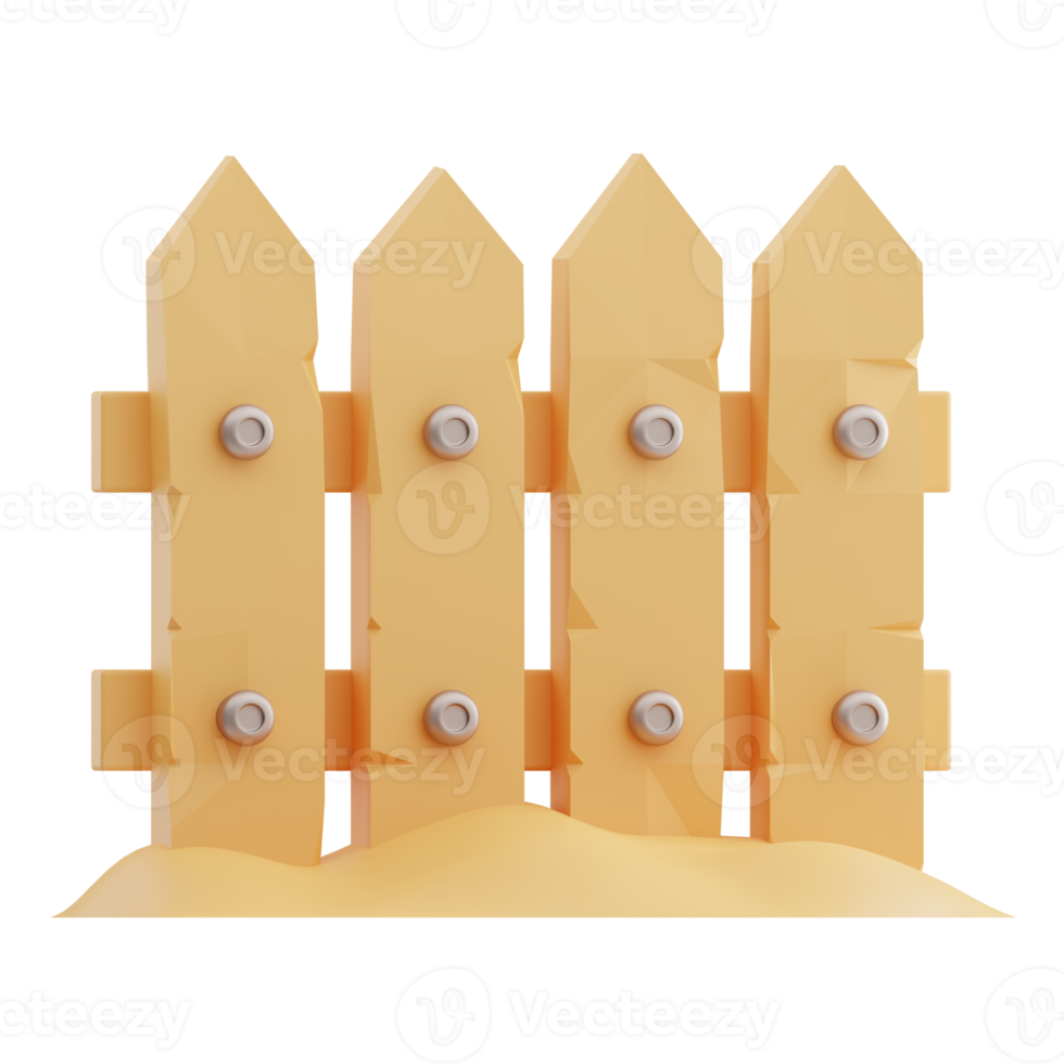 Fance Farming 3D Illustration png
