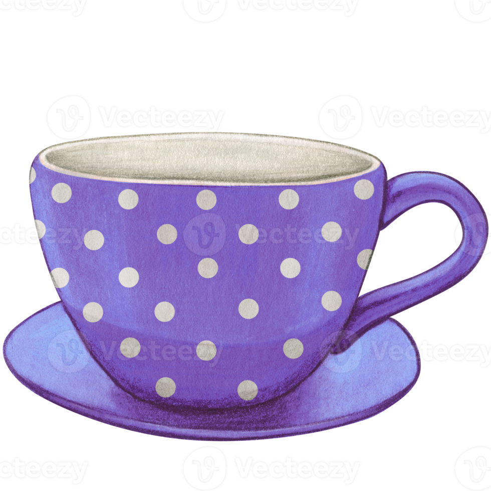 Watercolor hand drawn empty tea cup png