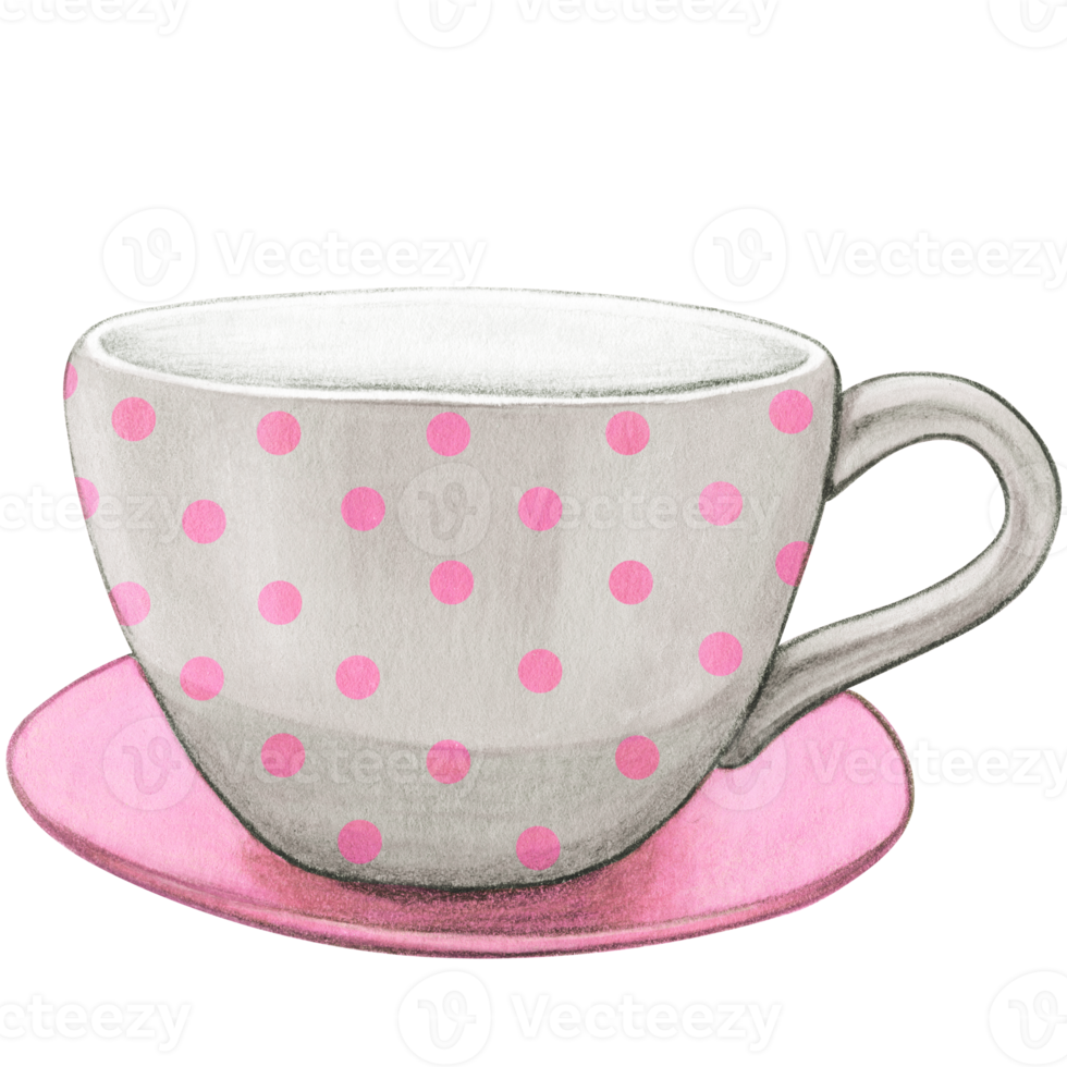 Watercolor hand drawn empty tea cup png