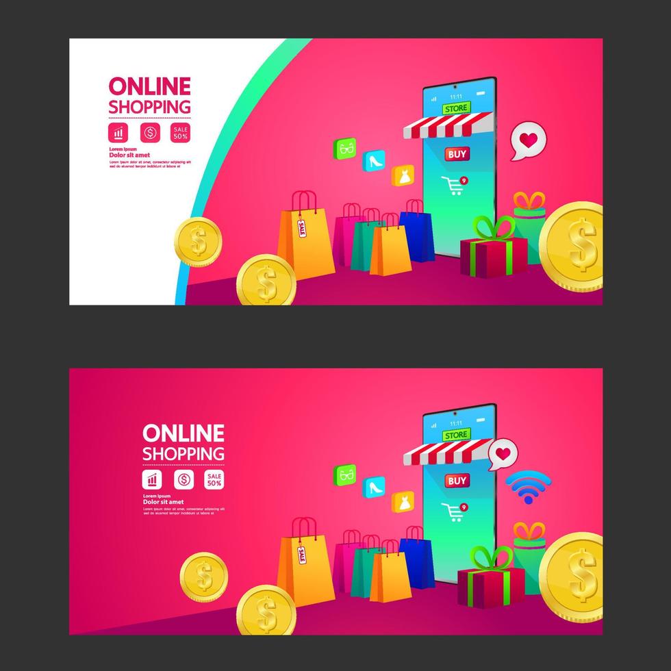 Online shopping idea vector illustration