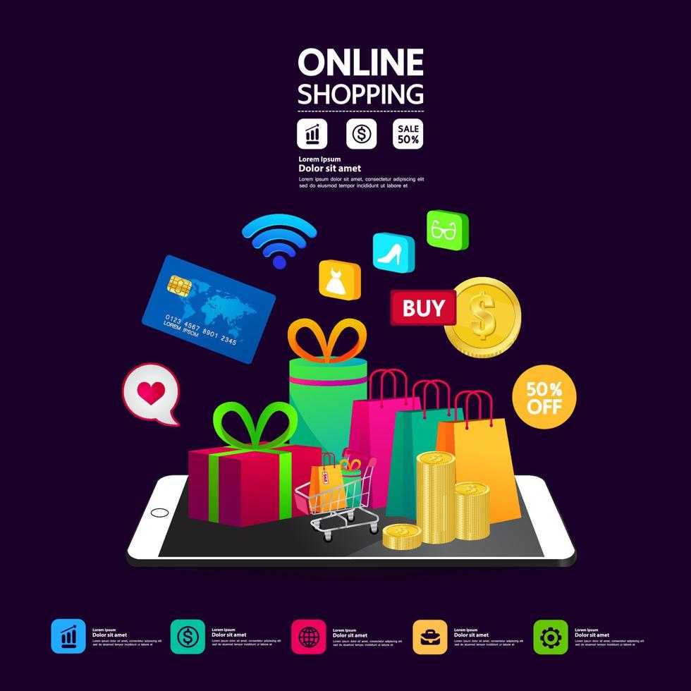 Online shopping idea vector illustration