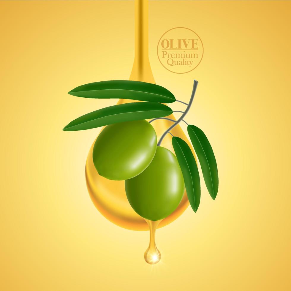 aceituna belleza y cosmético elegante ilustración. vector