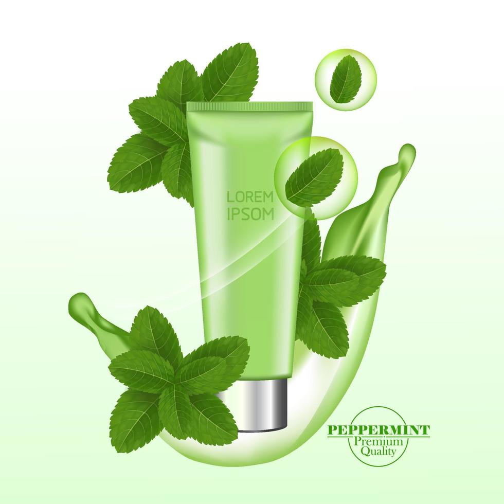 Dental care with peppermint leaf vector