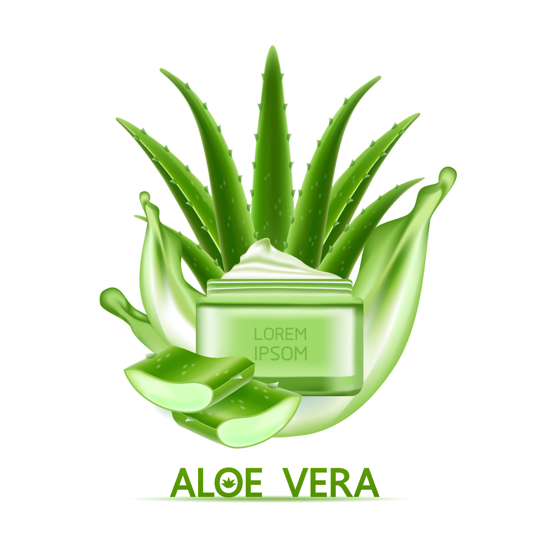 aloe vera collagen and serum for skin care cosmetic vector 21360791