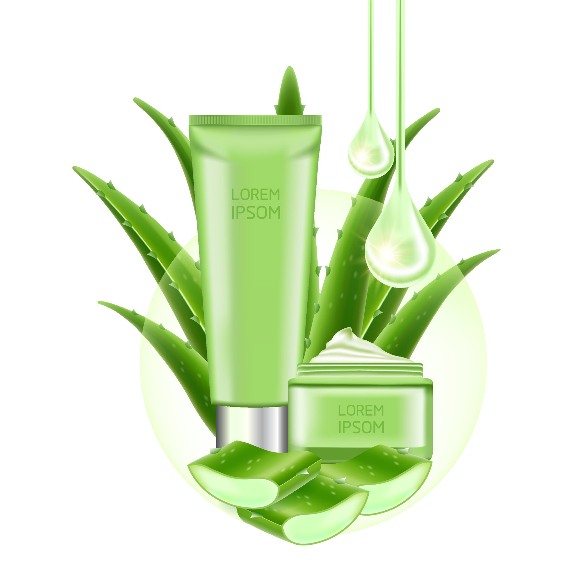 aloe vera collagen and serum for skin care cosmetic vector 21360793