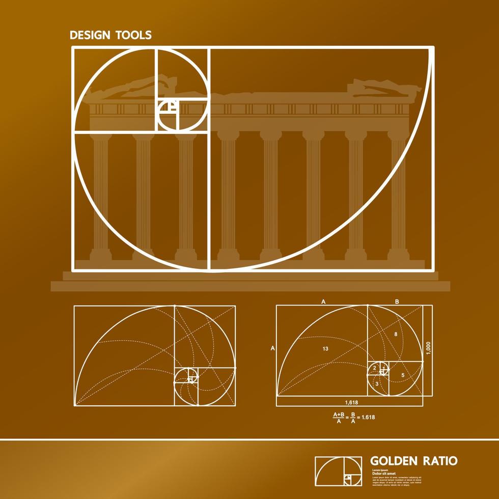 Golden ratio for creative design section vector illustration.