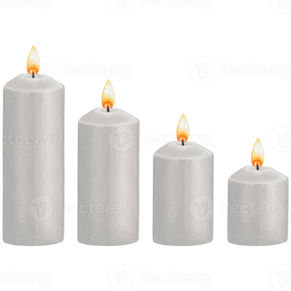 watercolor hand drawn candles png