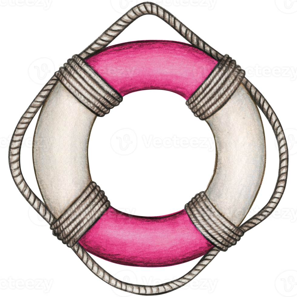 waterclor nautical life buoy png