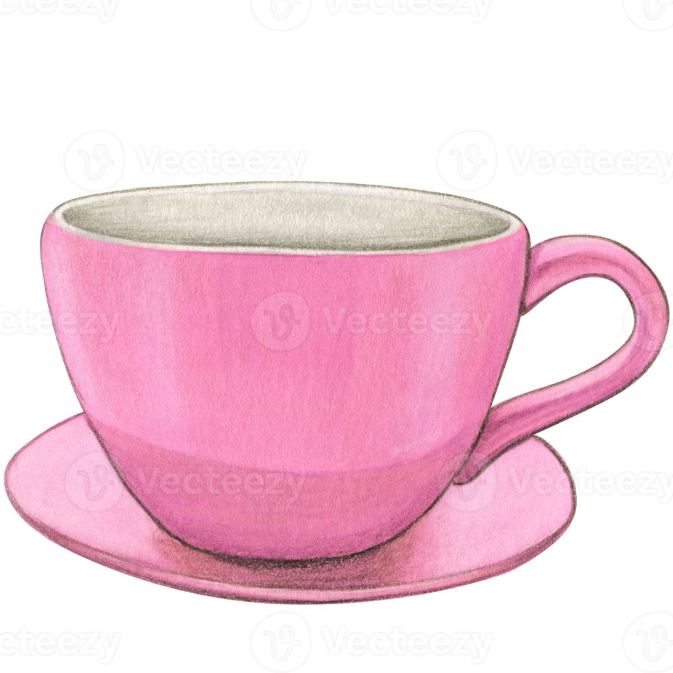 Watercolor hand drawn empty tea cup png