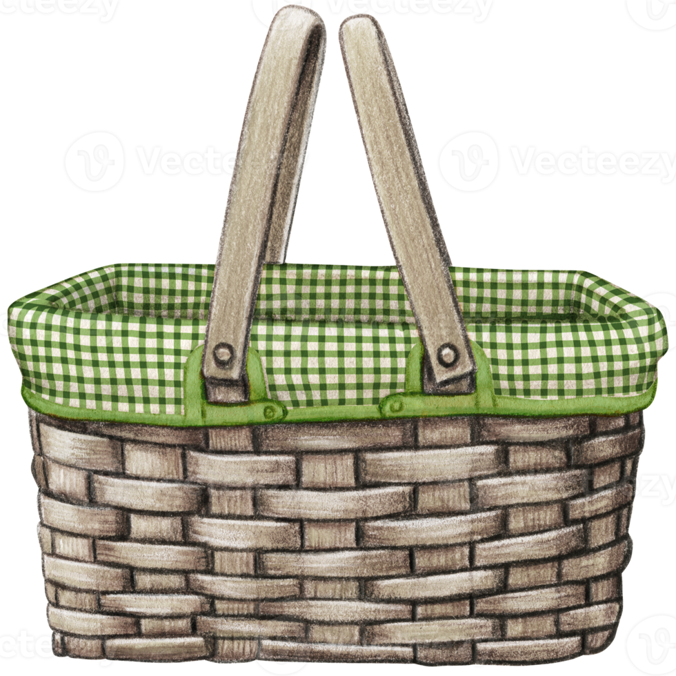 watercolor hand drawn picnic basket 21361149 PNG