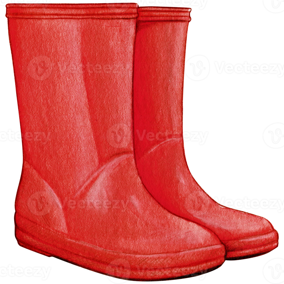 watercolor hand drawn cute rain boots png