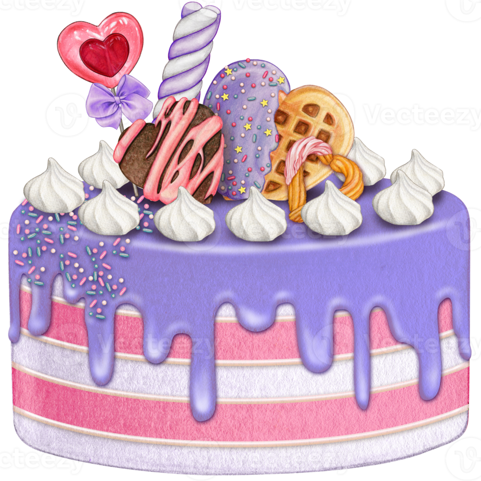 watercolor lovely cake png