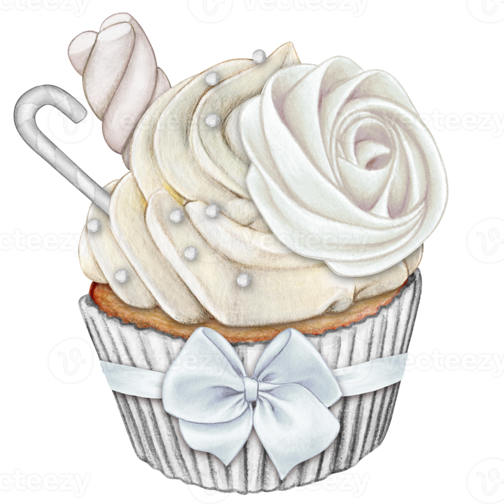 watercolor hand drawn cupcake png
