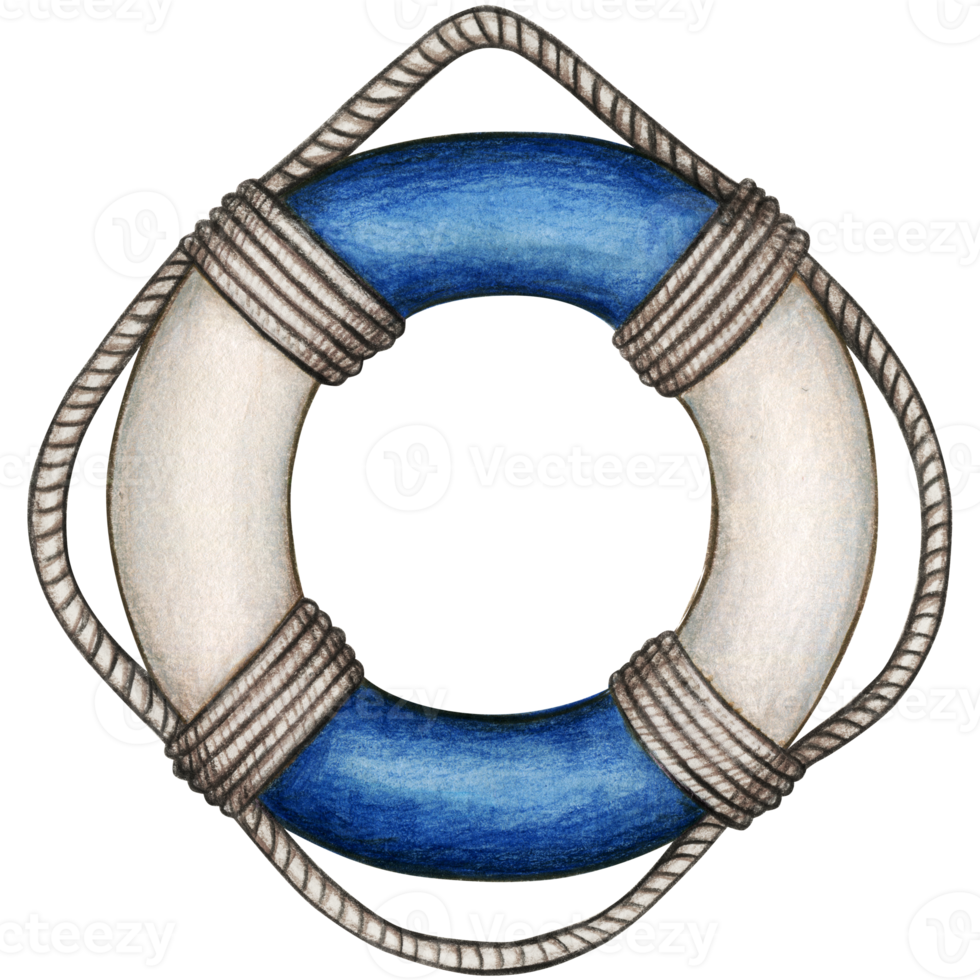 waterclor nautical life buoy png