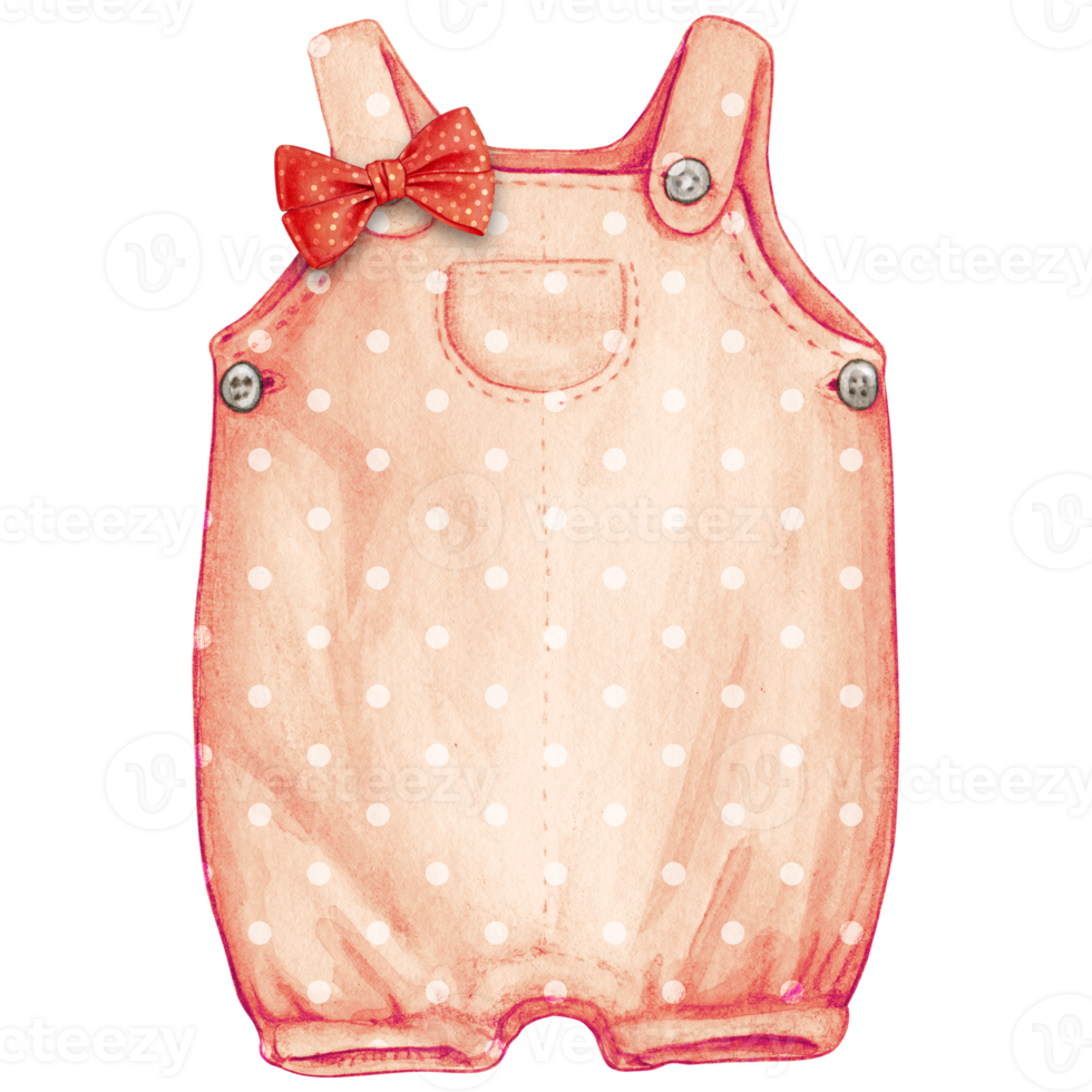 Watercolor hand drawn baby clothes png